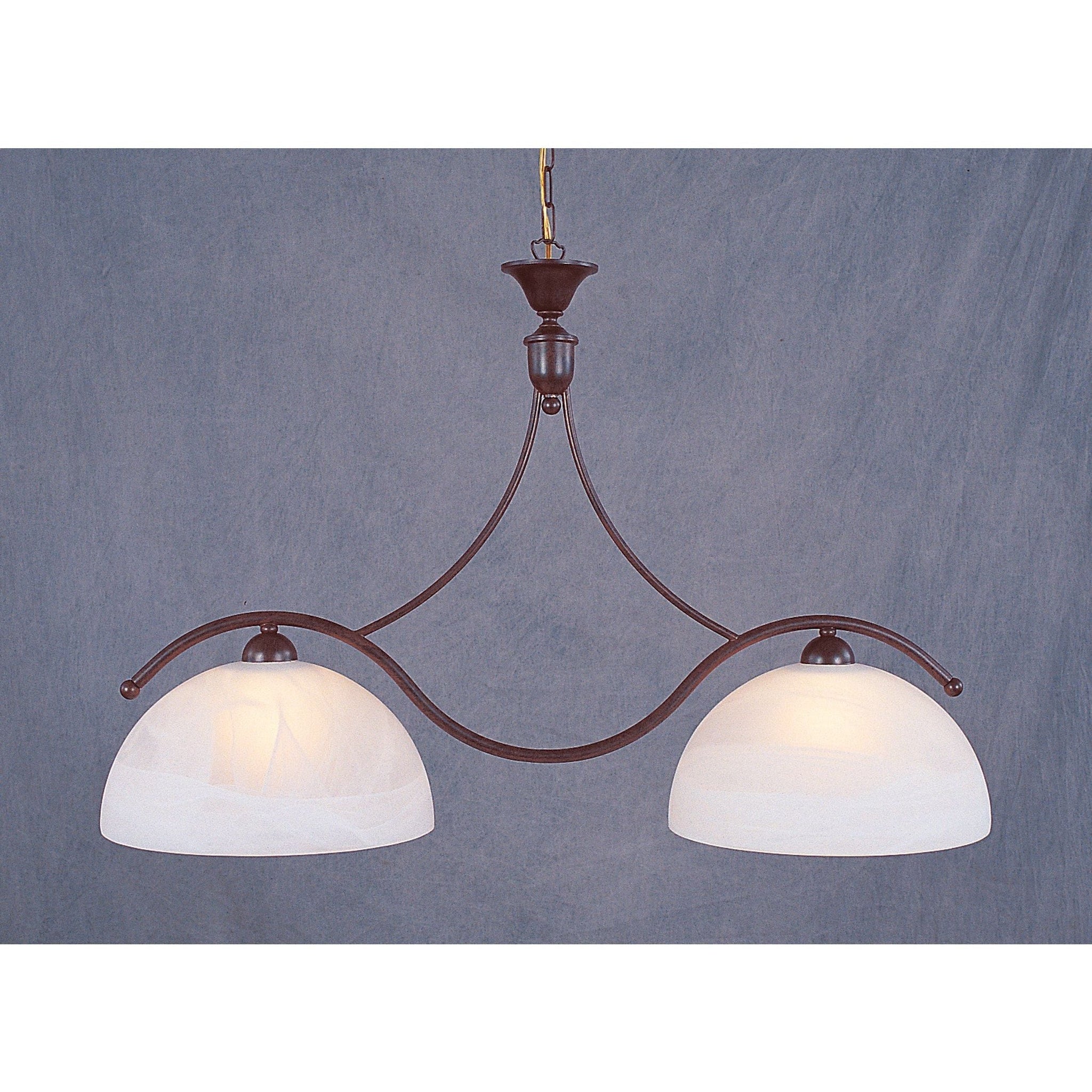 European Crafted 2-Light Linear Chandelier
