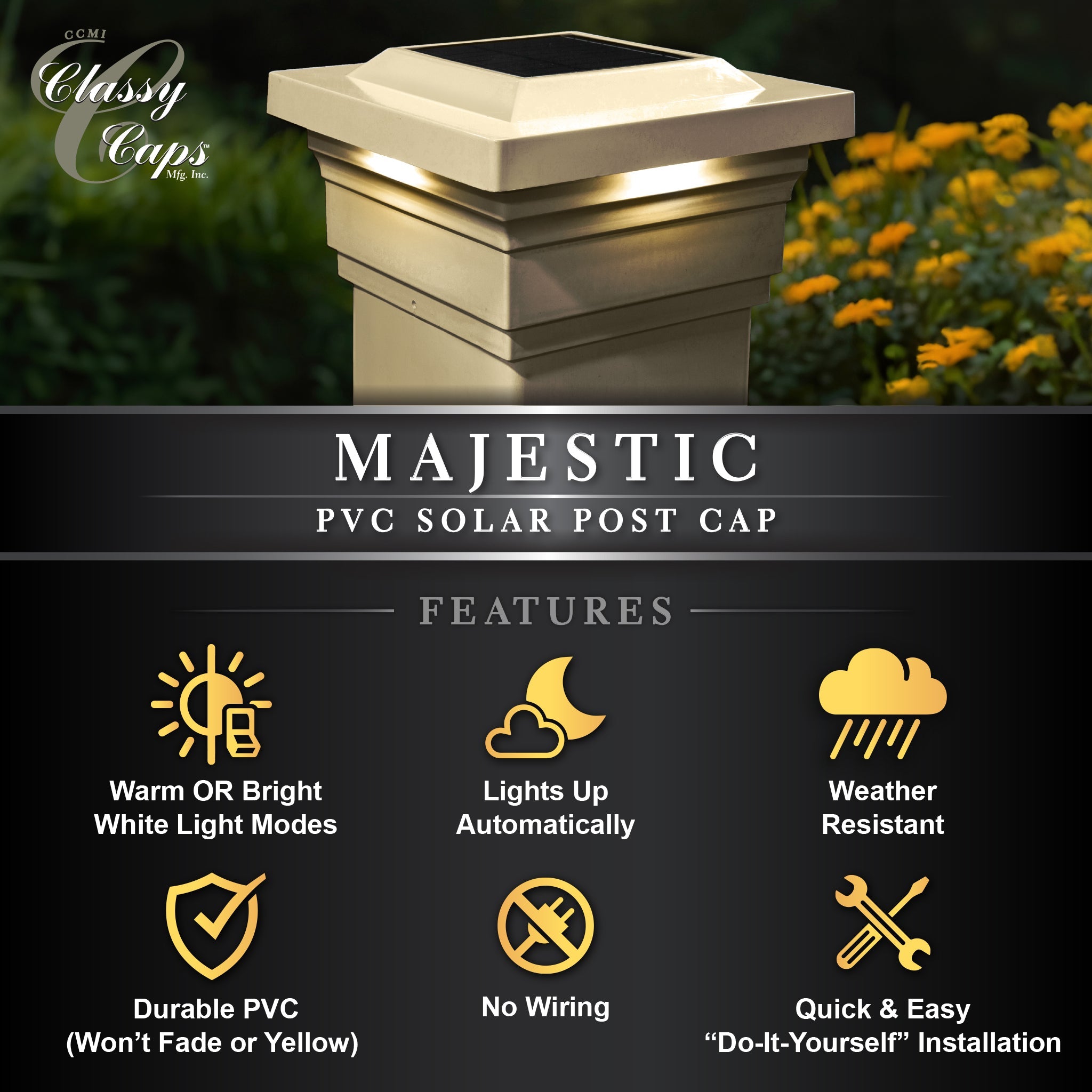 5x5 Majestic Solar Post Cap