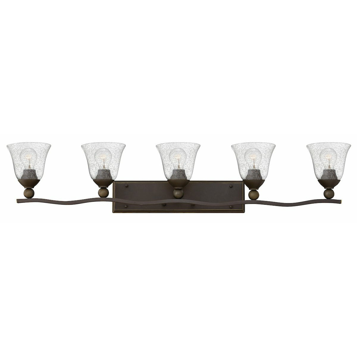 Bolla Vanity Light Olde Bronze with Clear Seedy glass