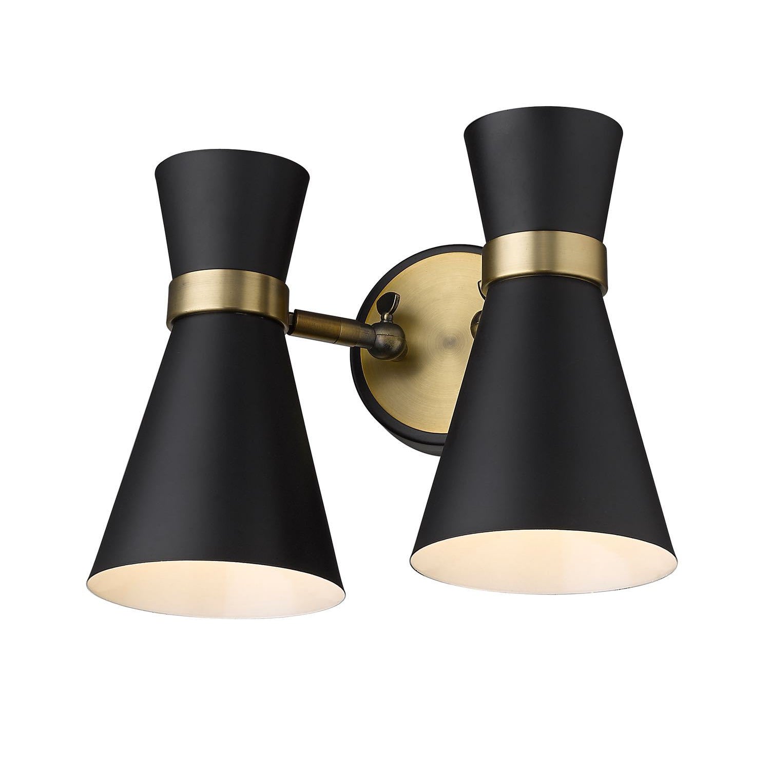 Soriano Wall Sconce Matte Black + Heritage Brass