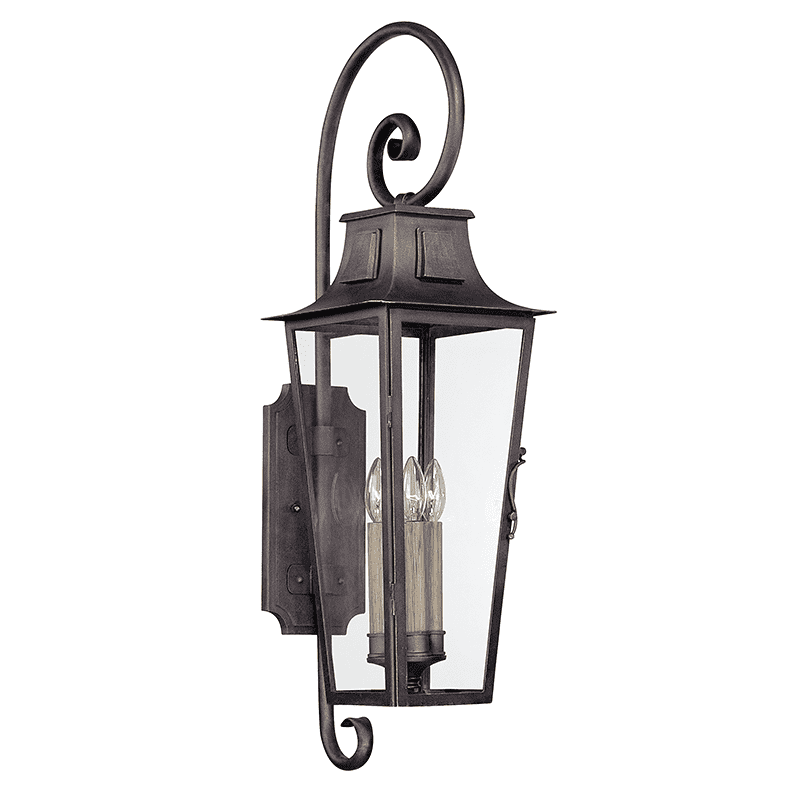 Parisian Square Outdoor Wall Light Aged Pewter