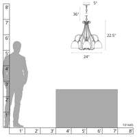 Sweeping Taper 5-Arm Chandelier
