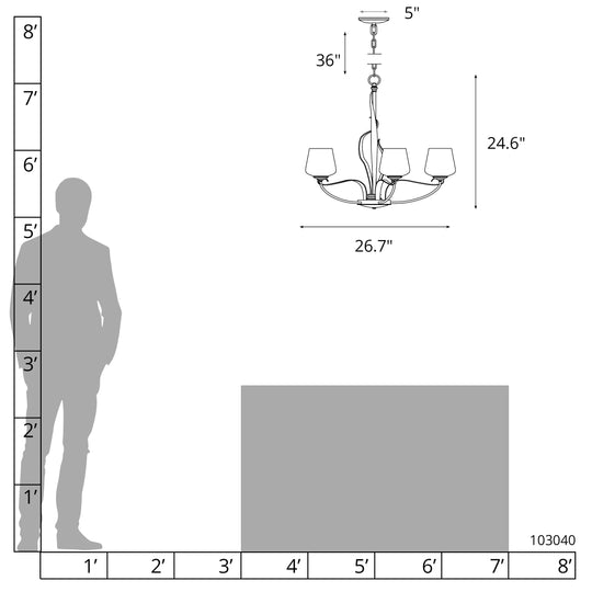 Flora 5-Arm Chandelier