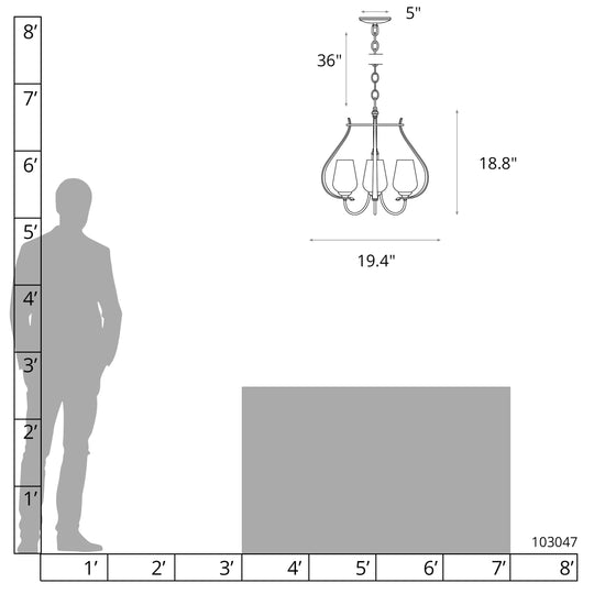 Flora 3-Arm Chandelier