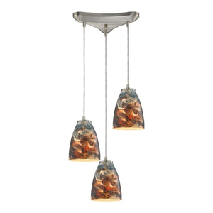Abstractions 10" Wide 3-Light Pendant