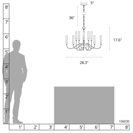 Lisse 10-Arm Chandelier
