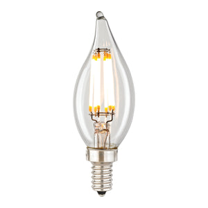 LED Candelabra Bulb - Shape C12 Base E12 2700K - Clear