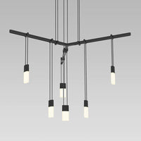 Suspenders 24" 1-Tier Tri-Bar with Etched Chiclet Luminaires