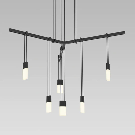 Suspenders 24" 1-Tier Tri-Bar with Etched Chiclet Luminaires