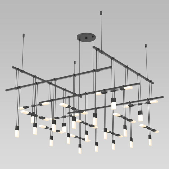 Suspenders 36" 2-Tier Grid with Etched Chiclet Luminaire Combo