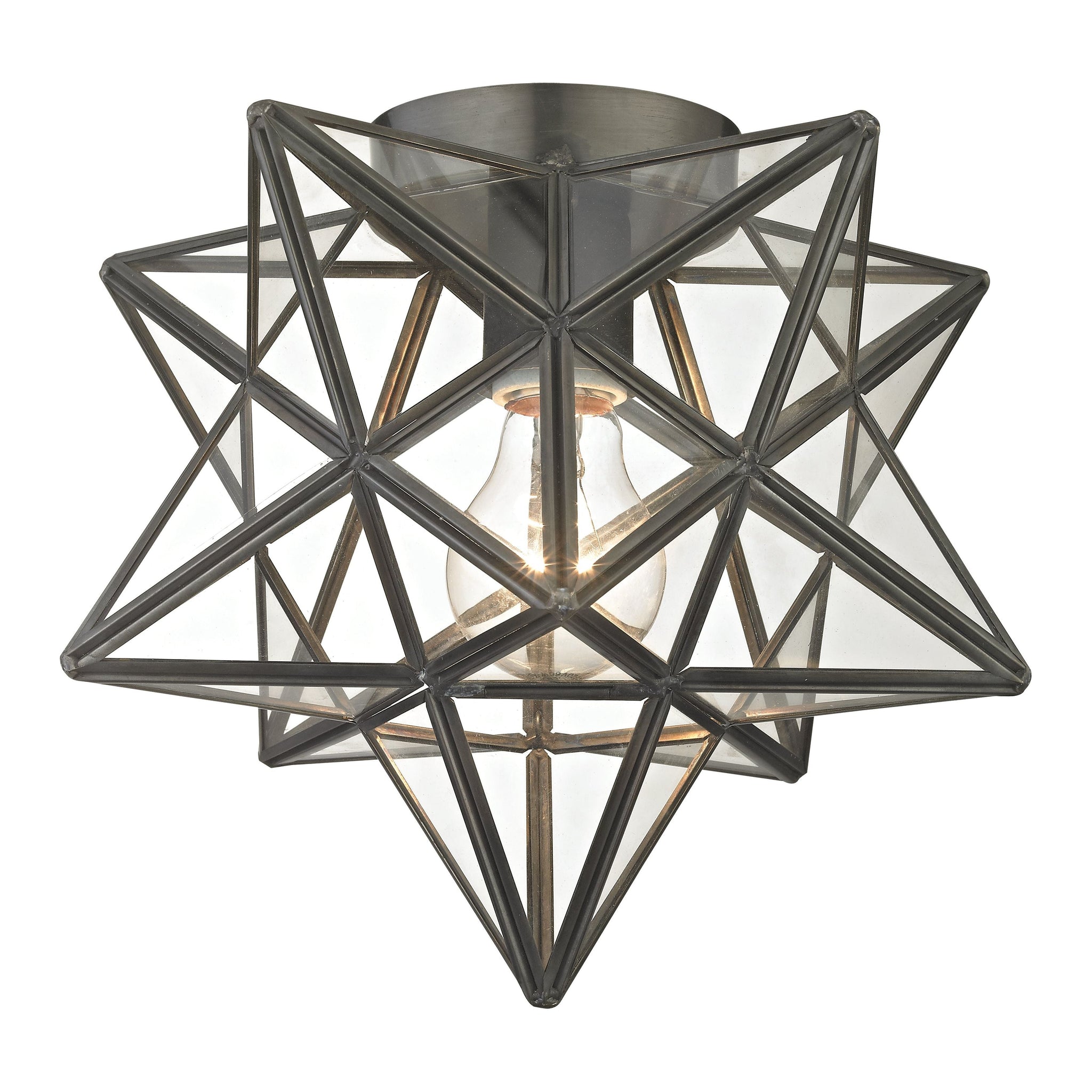 Moravian Star 11" Wide 1-Light Flush Mount