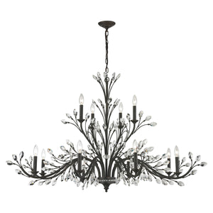Crystal Branches 52" Wide 12-Light Chandelier