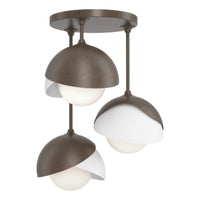 Brooklyn 3-Light Double Shade Semi-Flush