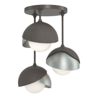 Brooklyn 3-Light Double Shade Semi-Flush