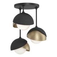 Brooklyn 3-Light Double Shade Semi-Flush