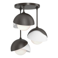 Brooklyn 3-Light Double Shade Semi-Flush