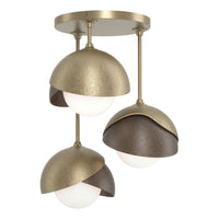 Brooklyn 3-Light Double Shade Semi-Flush