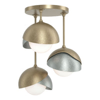 Brooklyn 3-Light Double Shade Semi-Flush