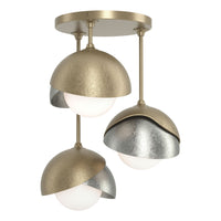 Brooklyn 3-Light Double Shade Semi-Flush