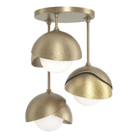 Brooklyn 3-Light Double Shade Semi-Flush