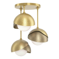 Brooklyn 3-Light Double Shade Semi-Flush