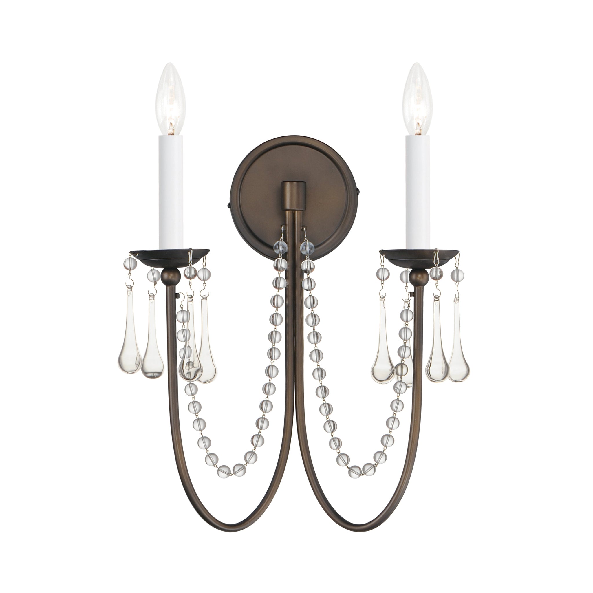 Plumette 2-Light Sconce with Crystal
