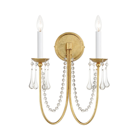 Plumette 2-Light Sconce with Crystal