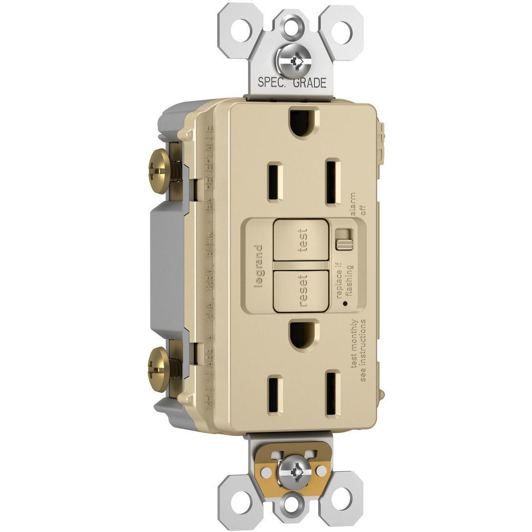 radiant 15A Tamper-Resistant Self-Test GFCI Outlet with Audible Alarm