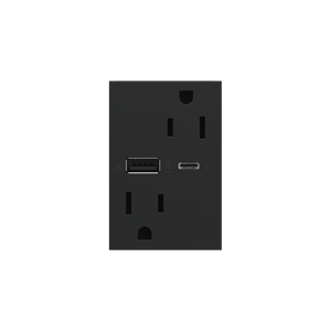 Adorne 15A Tamper-Resistant Ultra-Fast USB Type A/C Outlet