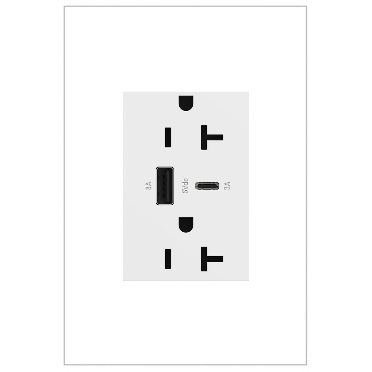 Adorne 20A Tamper-Resistant Ultra-Fast USB Type A/C Outlet