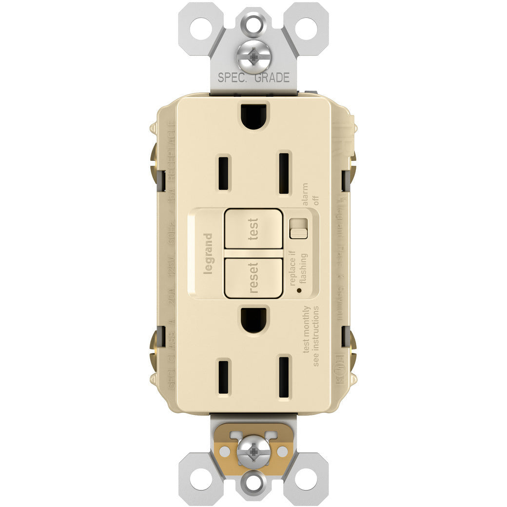 radiant 15A Tamper-Resistant Self-Test GFCI Outlet with Audible Alarm