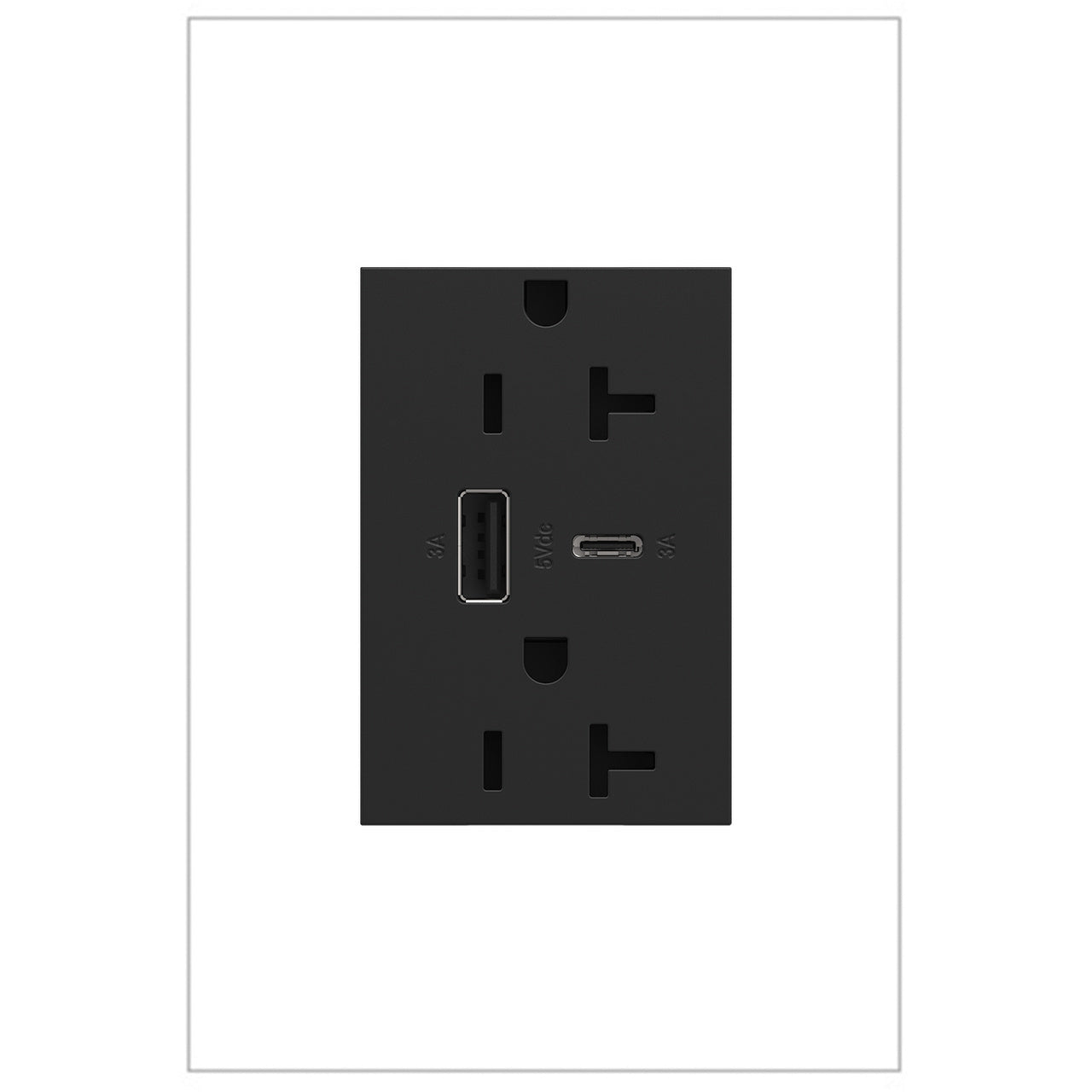 Adorne 20A Tamper-Resistant Ultra-Fast USB Type A/C Outlet