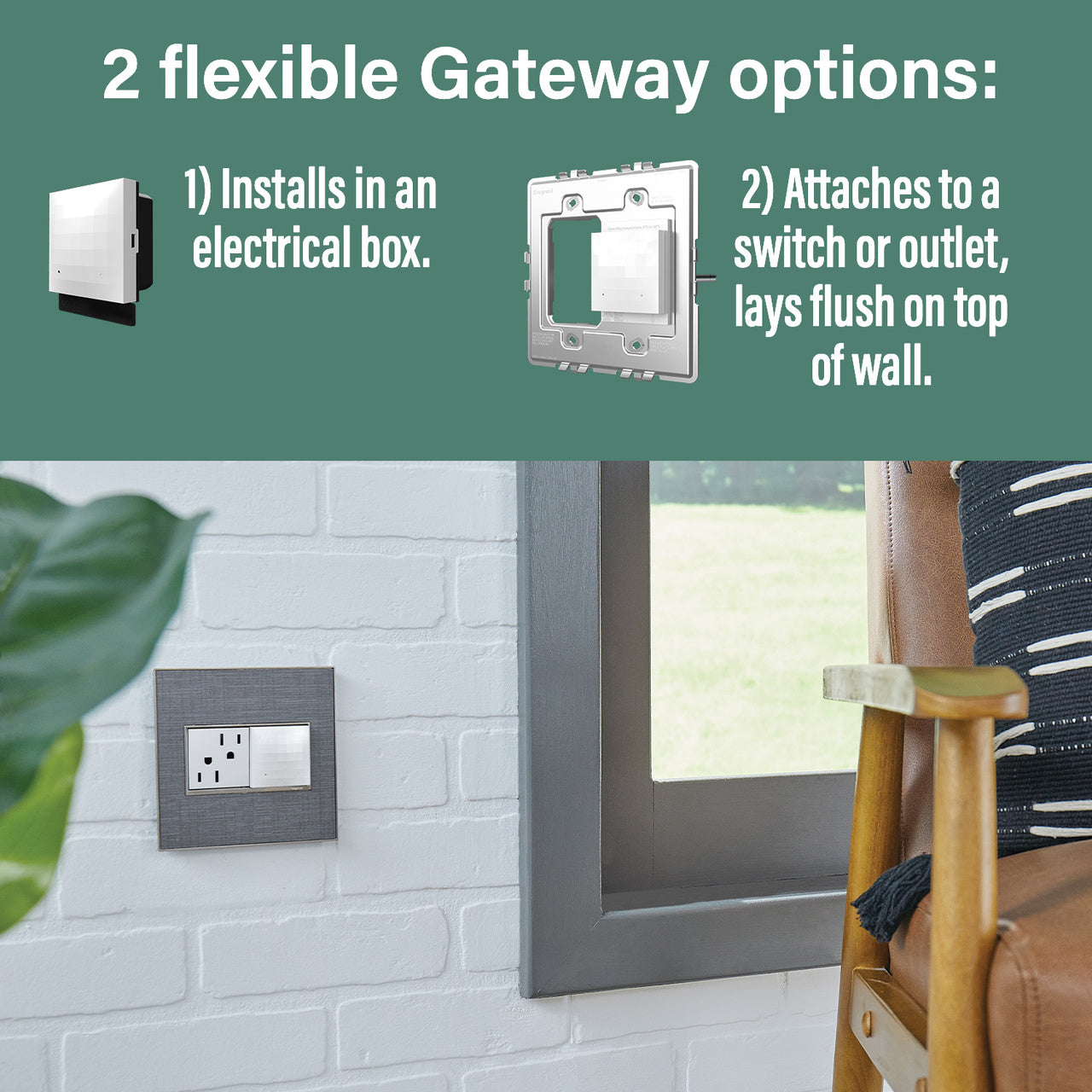 Adorne Smart Switch Starter Kit with Gateway and Home/Away Wireless Smart Switch with Netatmo