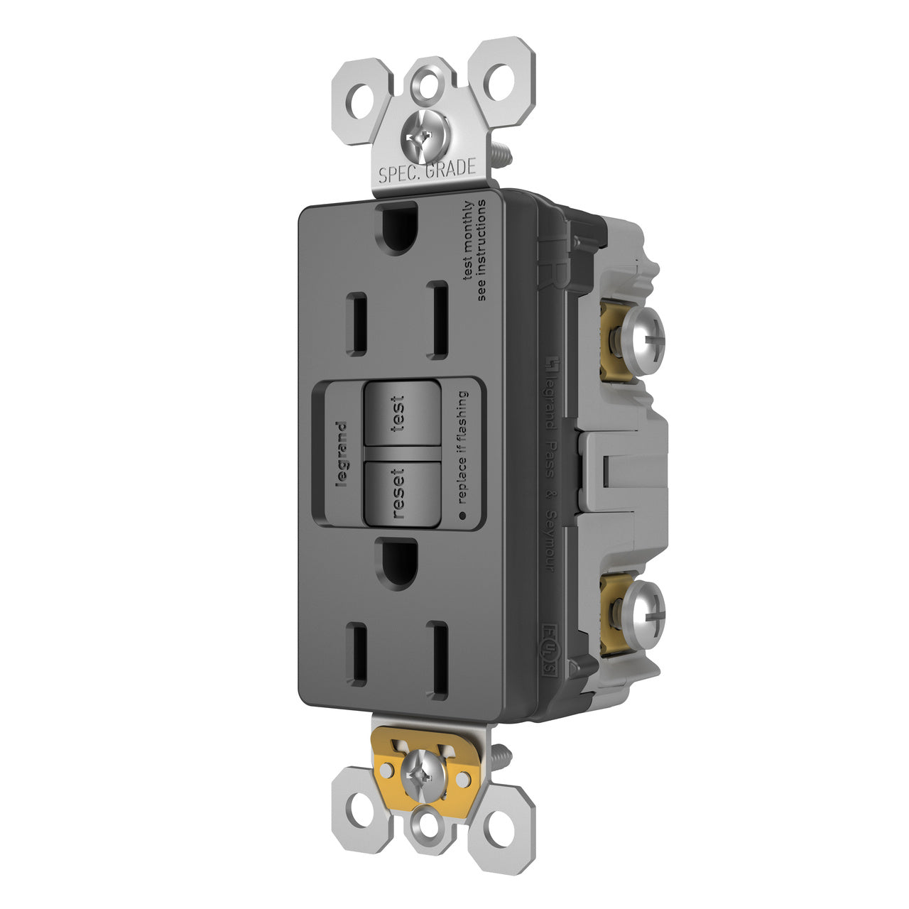 radiant Spec-Grade 15A Tamper-Resistant Self-Test GFCI Receptacle