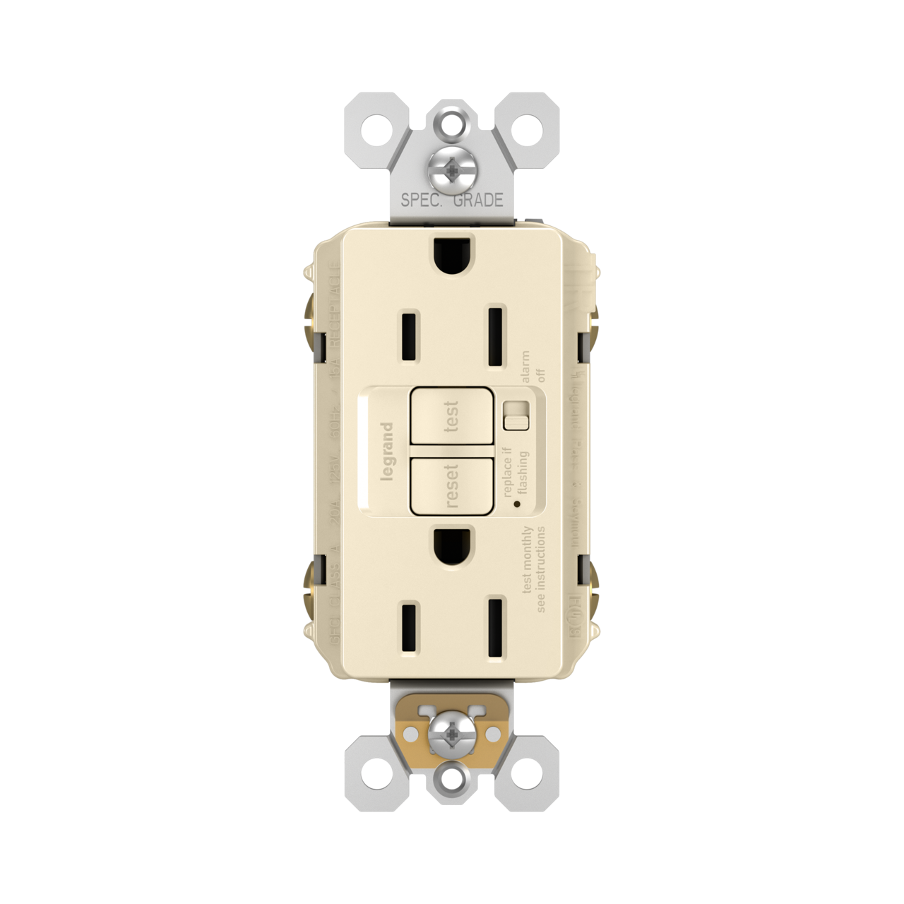 radiant 15A Tamper-Resistant Self-Test GFCI Outlet with Audible Alarm