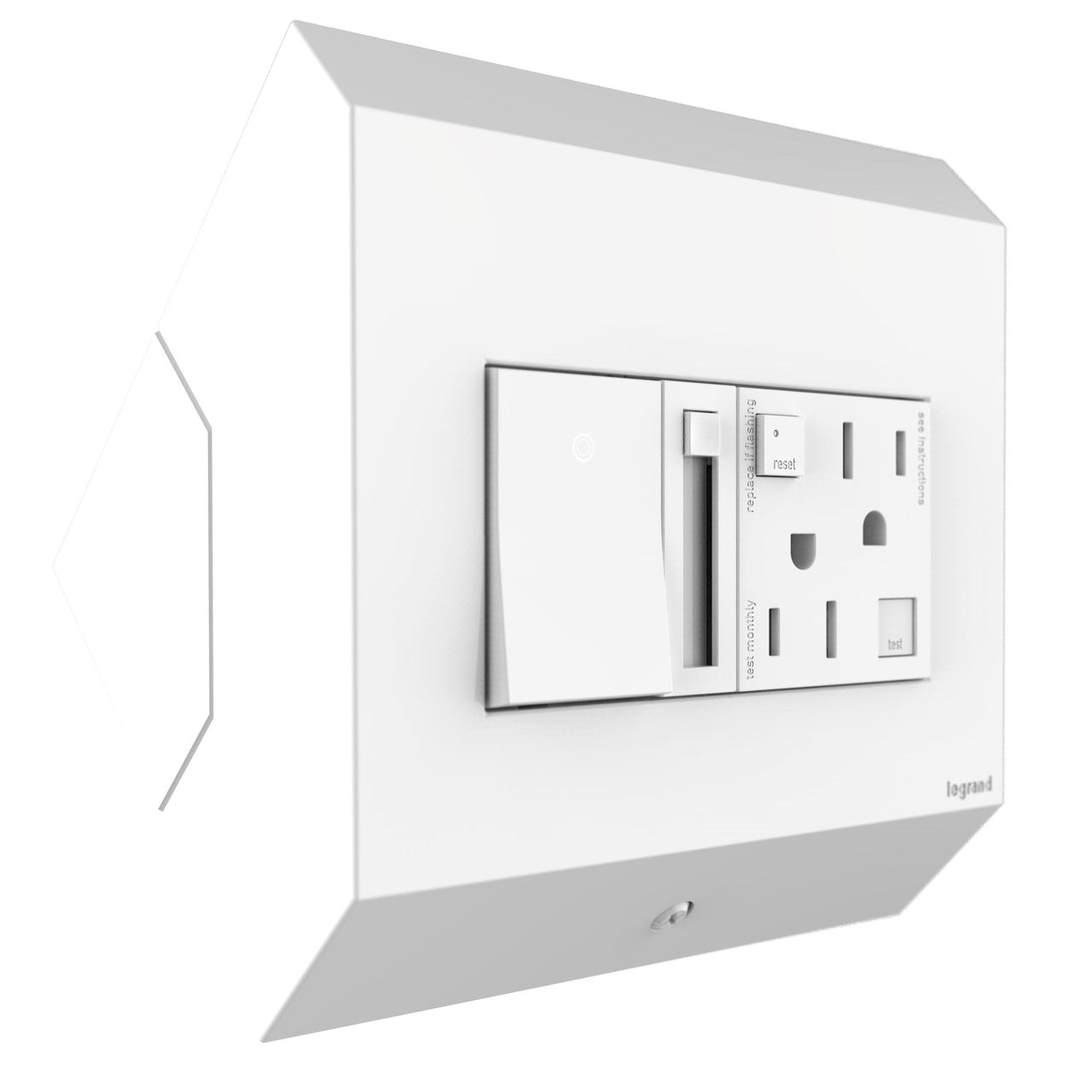 Control Box with Paddle Dimmer and 15A GFCI Outlet