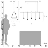 York Linear 5-Light LED Pendant