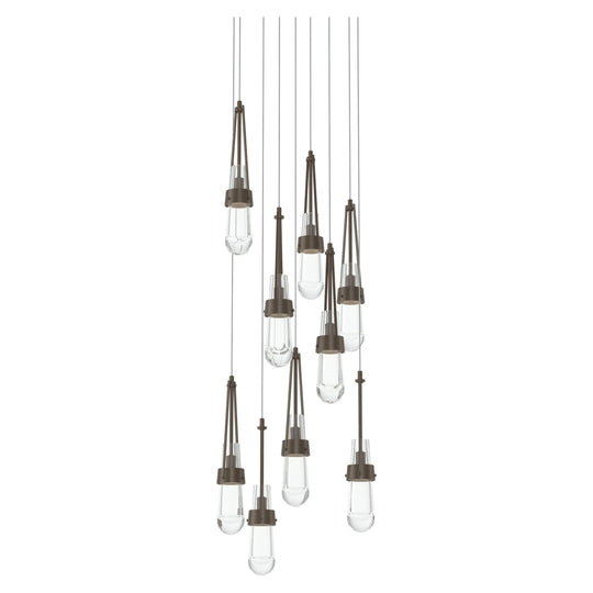 Link 9-Light Clear Glass Pendant