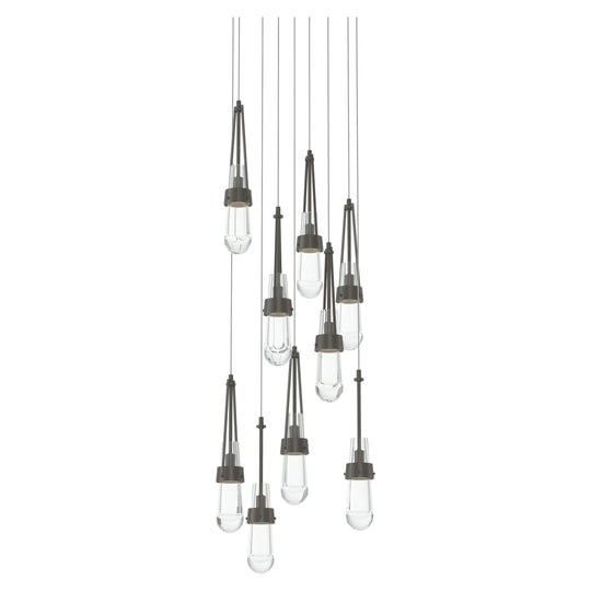 Link 9-Light Clear Glass Pendant
