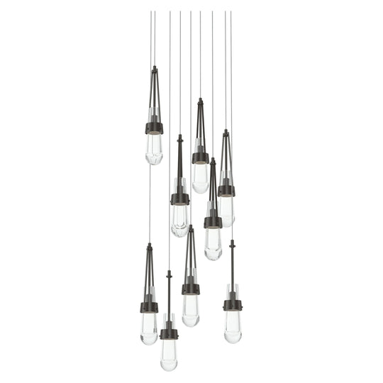 Link 9-Light Clear Glass Pendant