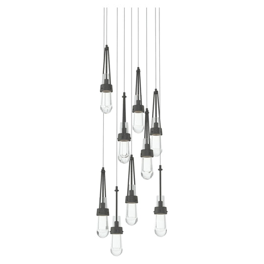 Link 9-Light Clear Glass Pendant