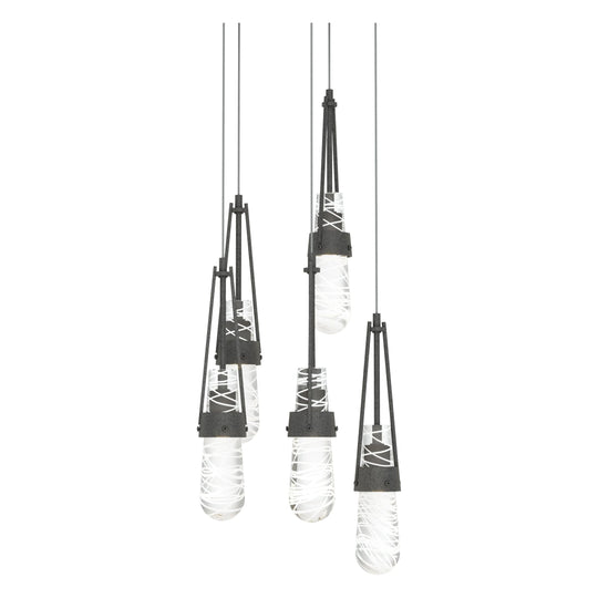 Link 5-Light Blown Glass Pendant