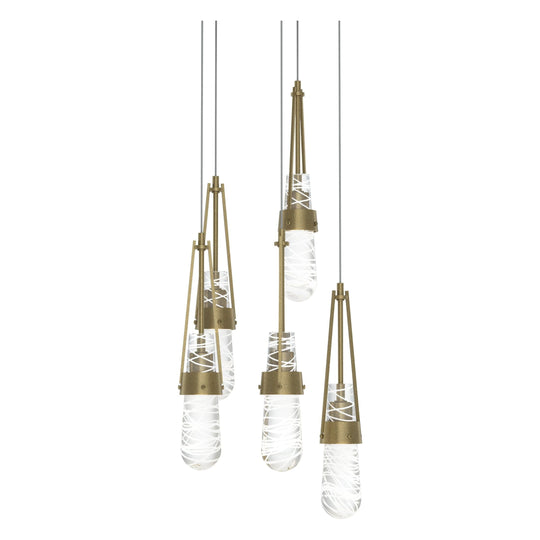 Link 5-Light Blown Glass Pendant