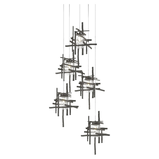 Tura 5-Light Seeded Glass Pendant