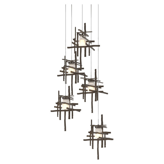 Tura 5-Light Frosted Glass Pendant
