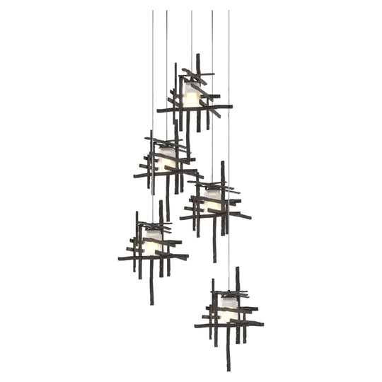 Tura 5-Light Frosted Glass Pendant