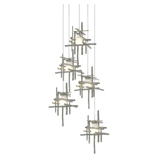 Tura 5-Light Frosted Glass Pendant