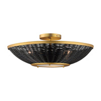 Rattan 20" Wall Sconce / Semi Flush Mount
