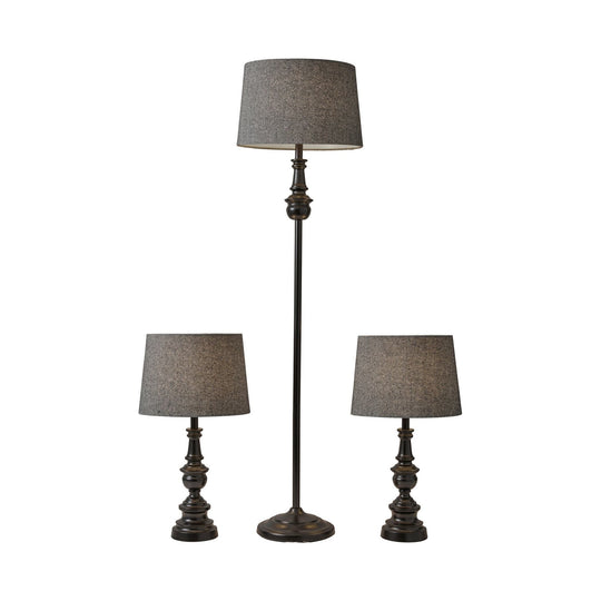 Chandler 3 Piece Floor and Table Lamp Set