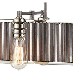 Corrugated Steel 43" Wide 8-Light Chandelier
